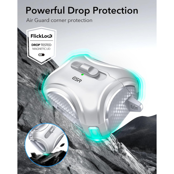 ESR Cyber FlickLock AirPods Pro 2.Nesil Klf-Silver Grey