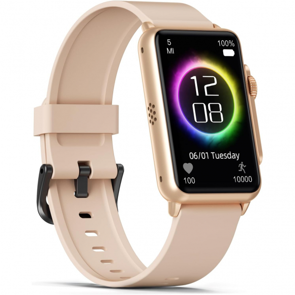 FITVII Health Fitness Tracker Akll Saat-Rose Gold