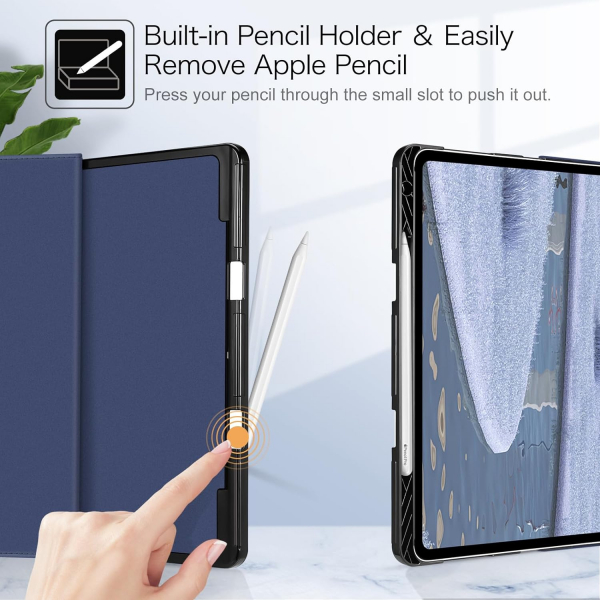 Fintie Folio Kalem Blmeli iPad Pro Klf (13 in)-Blooming Hibiscus