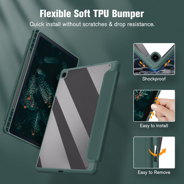 Fintie Hybrid Galaxy Tab S6 Lite Klf (10.4 in)-Midnight Green