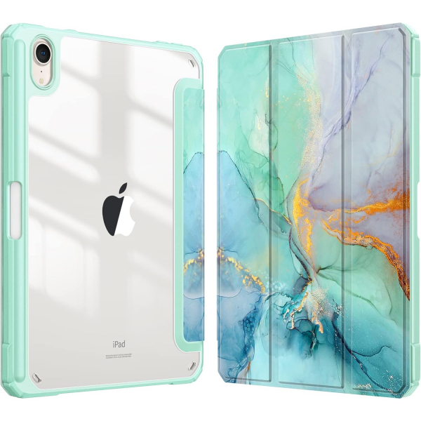 Fintie Apple iPad Mini 7 Hybrid Slim Klf-Emerald Marble 