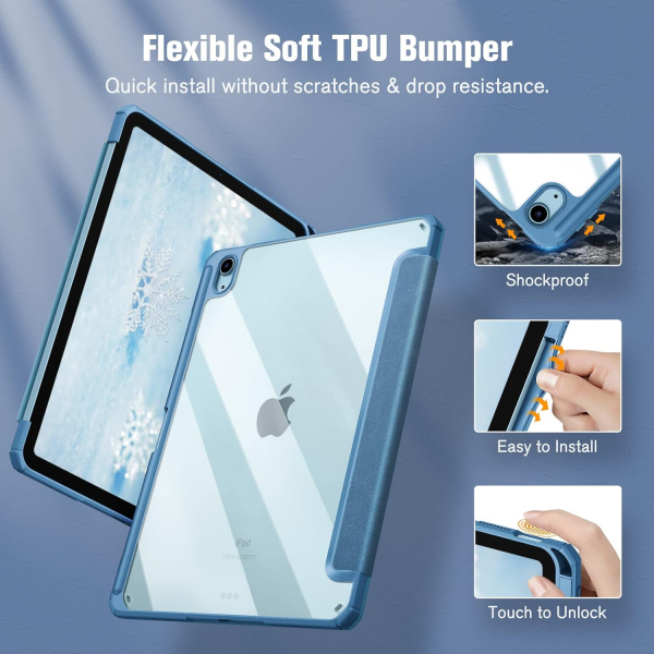 Fintie Hybrid iPad Air 6.Nesil Klf (11 in)-Ocean Blue