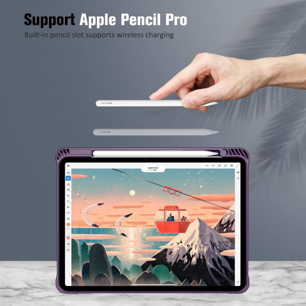 Fintie Kalem Blmeli iPad Pro 5.Nesil Klf (11 in)-Composition Book Purple