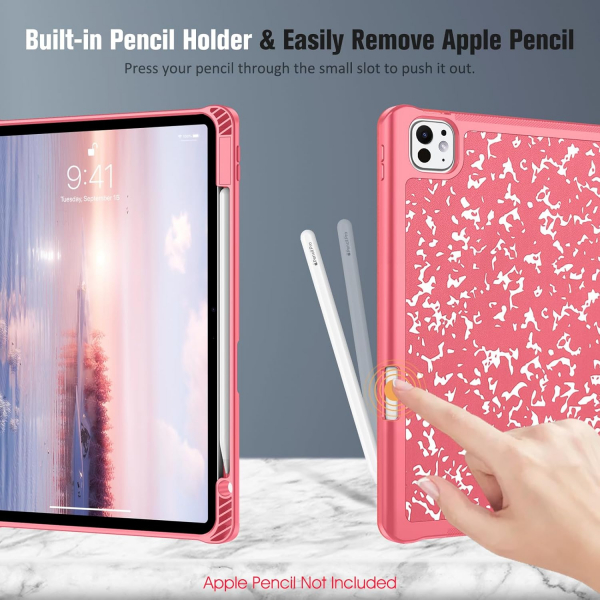 Fintie Apple iPad Pro M4 SlimShell Klf (11 in)-Composition Book Pink