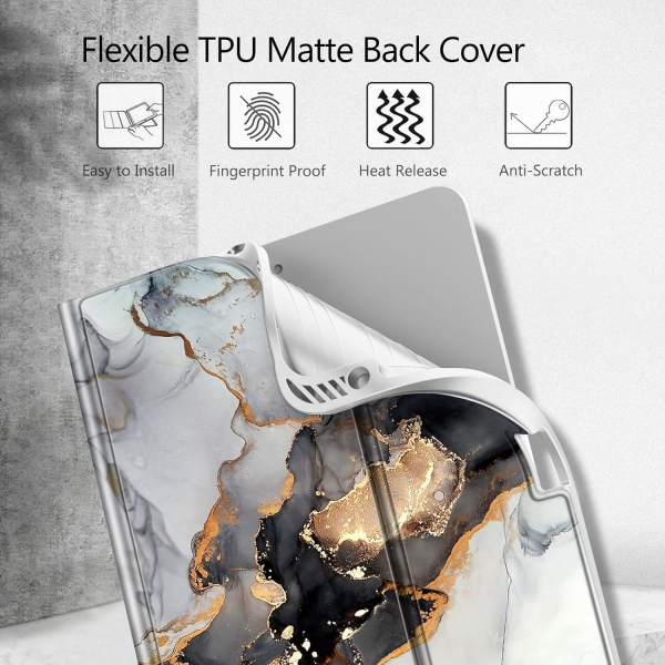 Fintie Manyetik iPad Air Klavyeli Klf (11 in)-Cloudy Marble 