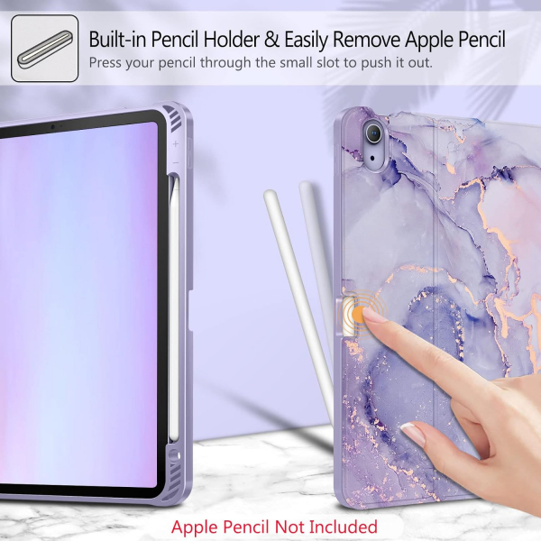 Fintie Manyetik iPad Air Klavyeli Klf (11 in)-Lilac Marble 