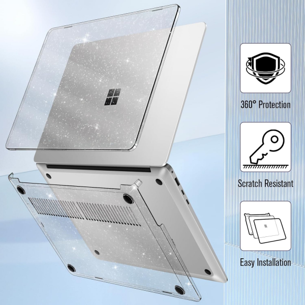 Fintie Microsoft Surface Laptop 7 Klf (13.8 in)-Glittering Clear 