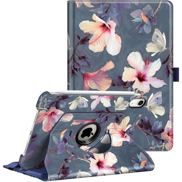 Fintie Apple iPad Mini 7 Rotating Klf -Blooming Hibiscus