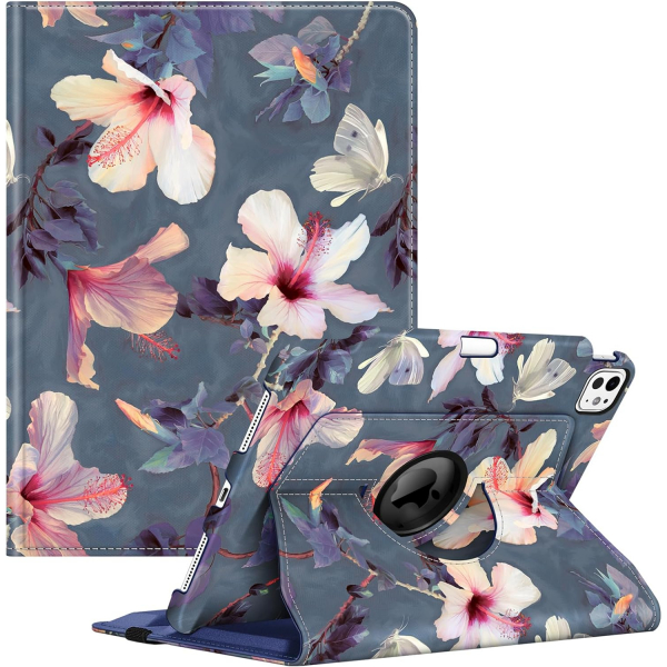 Fintie Rotating iPad Pro 5.Nesil Klf (11 in)-Blooming Hibiscus