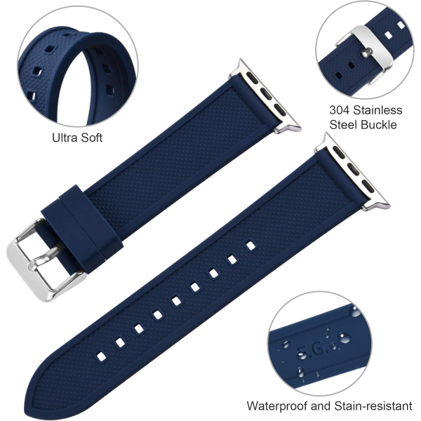 Fullmosa Apple Watch Silikon Kay (41/40/38mm)-Dark Blue