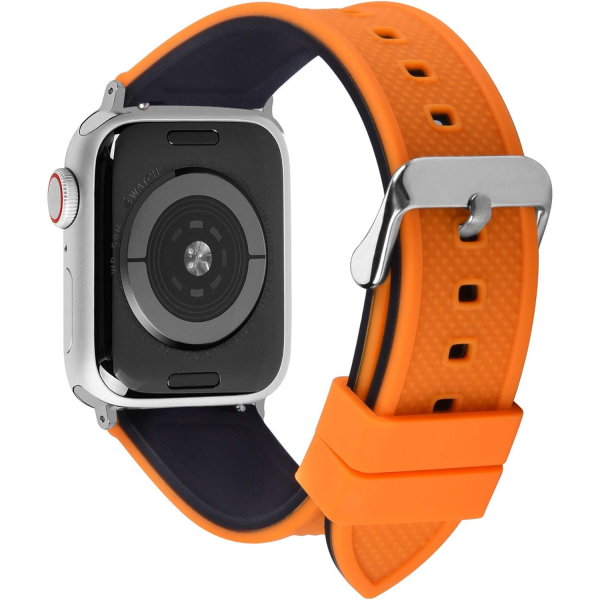 Fullmosa Apple Watch Silikon Kay (41/40/38mm)-Orange Black 