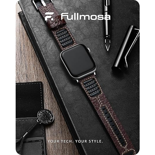 Fullmosa Apple Watch/Ultra Deri Kay (49/45/44/42mm)-Dark Brown