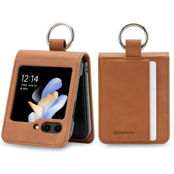 GOOSPERY Galaxy Z Flip 5 Czdan Klf-Brown