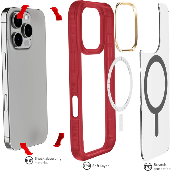 Ghostek Apple iPhone 16 Pro Covert Klf-Red