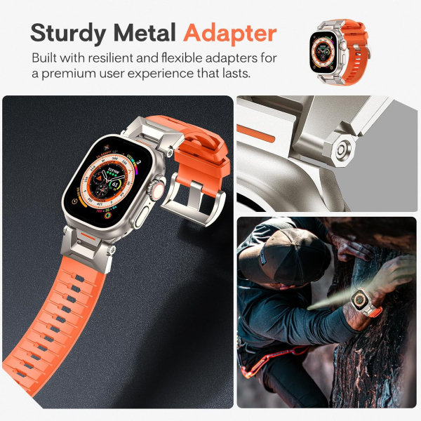 Goton Apple Watch 10 46mm Uyumlu Kay -Orange