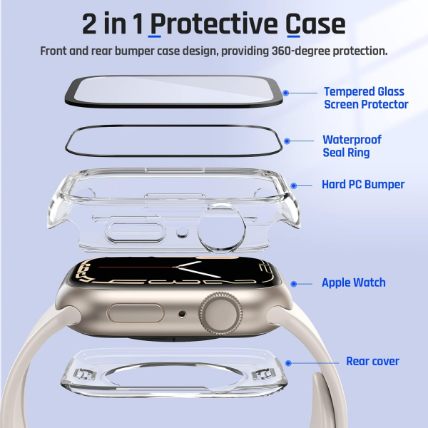 Goton Apple Watch 9 45mm Bumper Klf -Silver