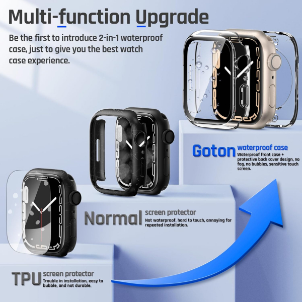 Goton Apple Watch 9 45mm Bumper Klf -Silver