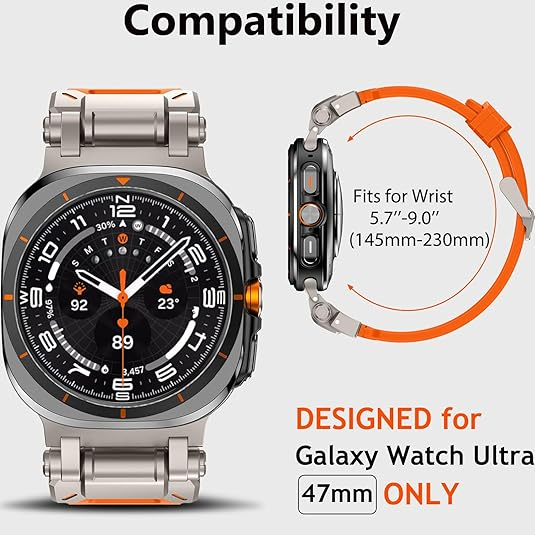 WINGLE Naylon Galaxy Watch Ultra Kay (47mm)-Orange 