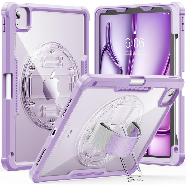 INFILAND Apple iPad Air M2 Kickstandl Klf (11 in)-Light Purple