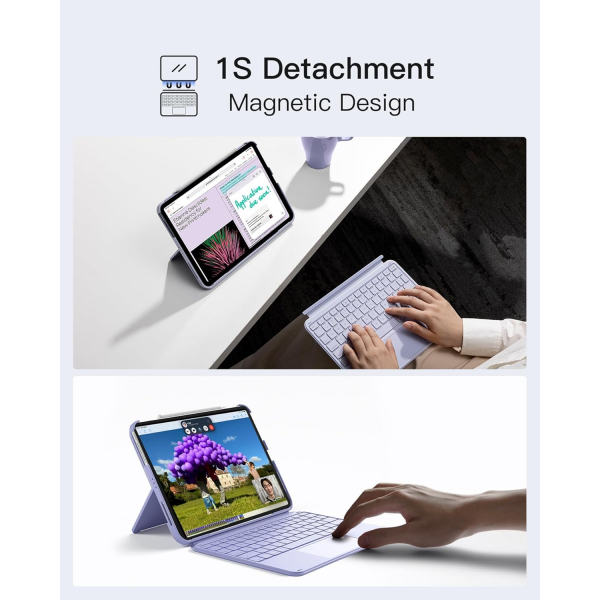 Inateck Apple iPad 10.Nesil Uyumlu Klavyeli Klf-Purple