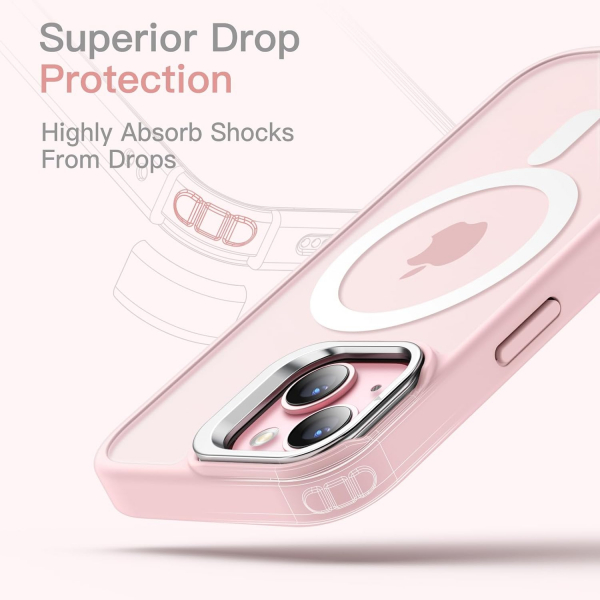 JETech Apple iPhone 15 Kickstandl Klf-Pink