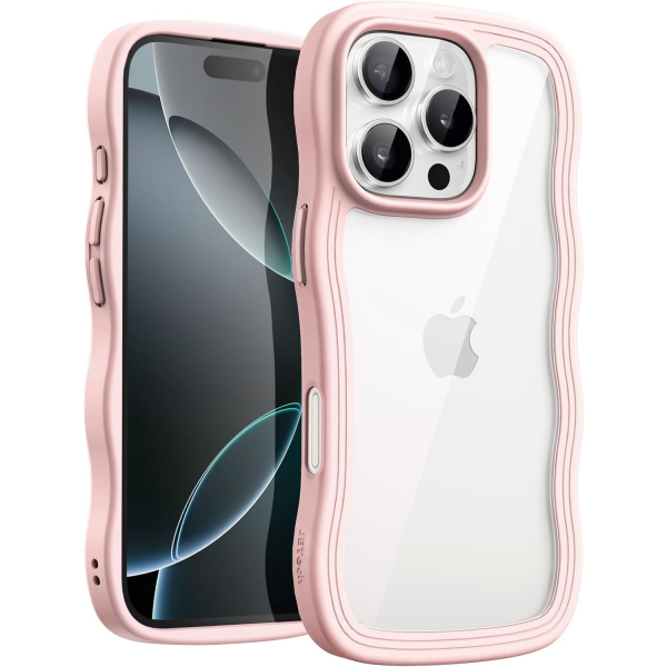 JETech Apple iPhone 16 Pro Cute Dalgal Klf -Pink