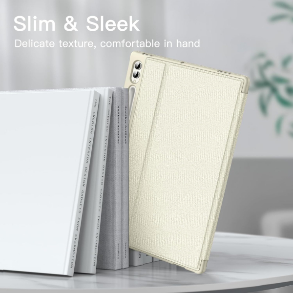 JETech Kalem Blmeli Galaxy Tab S9 Ultra Klf-Beige