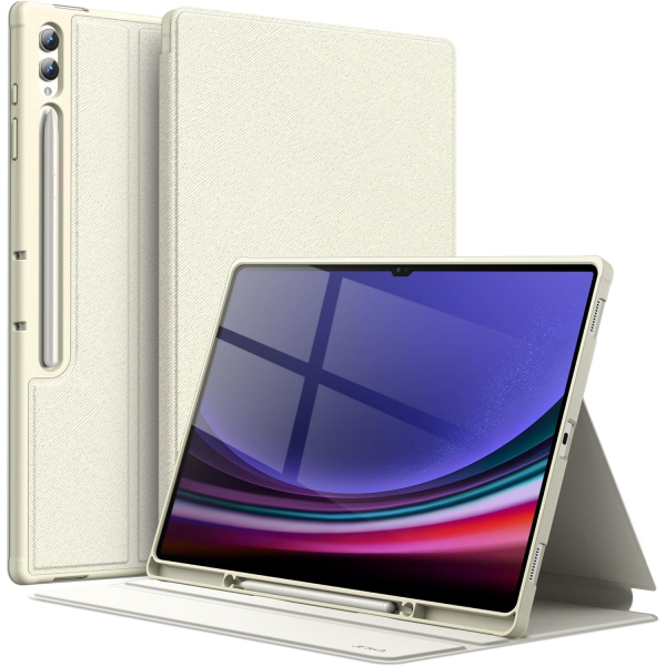 JETech Kalem Blmeli Galaxy Tab S9 Ultra Klf-Beige