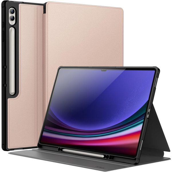 JETech Kalem Blmeli Galaxy Tab S9 Ultra Klf-Rose Gold