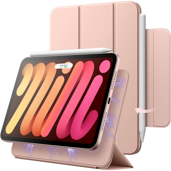 JETech Apple iPad Mini 7 Manyetik Klf-Rose Gold