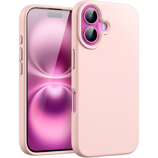 JETech Apple iPhone 16 Silikon Klf -Light Pink