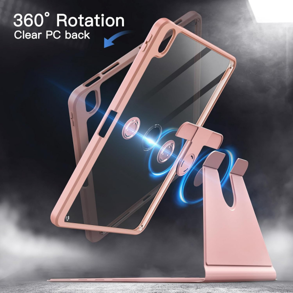 JETech Rotating iPad Air 6.Nesil Klf (11 in)-Rose Gold