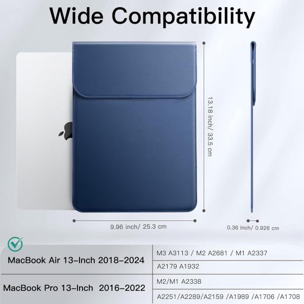 JETech Slim MacBook Air/Pro M3 anta (13 in)-Navy