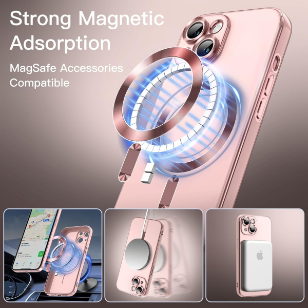 JETech Apple iPhone 15 Electroplated Klf-Pink