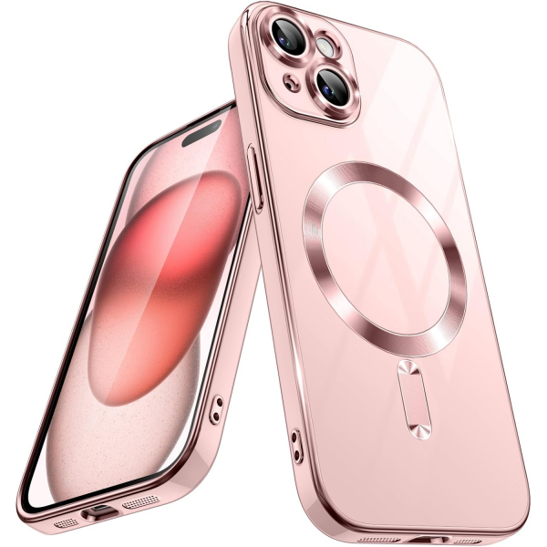 JETech Apple iPhone 15 Electroplated Klf-Pink