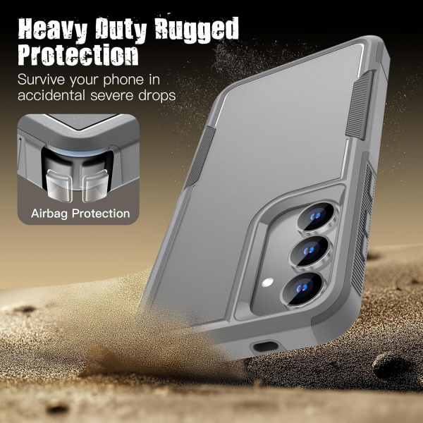 JeTech Samsung Galaxy S25 Rugged Mat Klf -Dark Grey