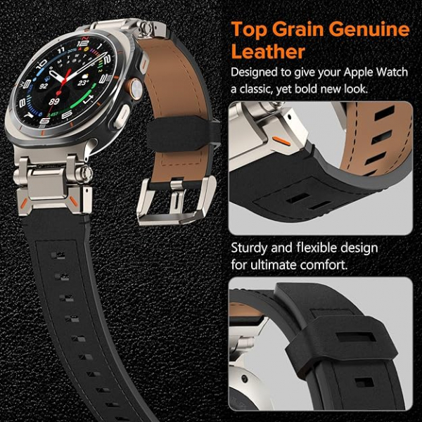 KADES Galaxy Watch Ultra 47mm Deri Kay -Titanium Black 