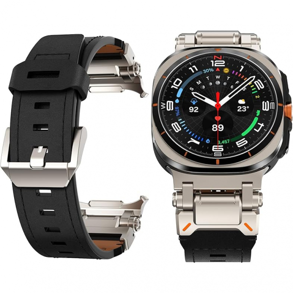 KADES Galaxy Watch Ultra 47mm Deri Kay -Titanium Black 