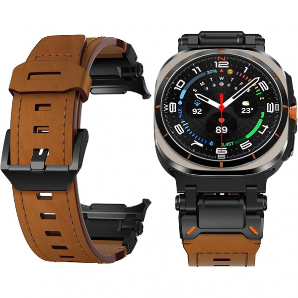 KADES Galaxy Watch Ultra 47mm Deri Kay -Black Brown