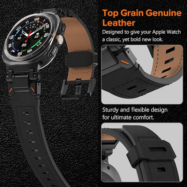 KADES Galaxy Watch Ultra 47mm Deri Kay -Black Black 