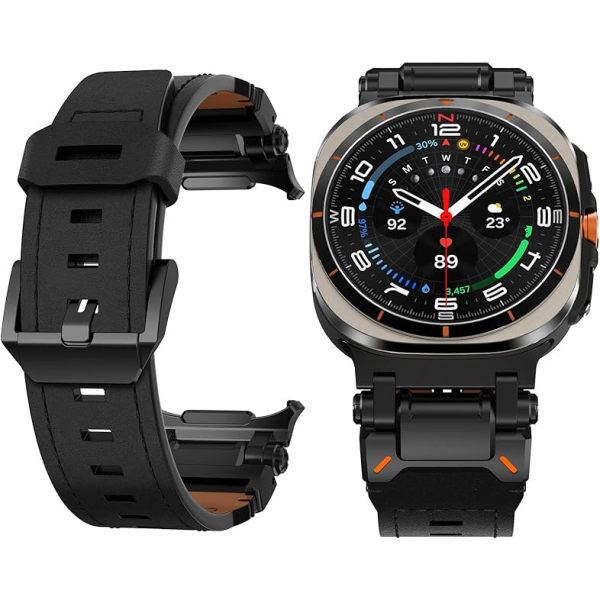 KADES Galaxy Watch Ultra 47mm Deri Kay -Black Black 