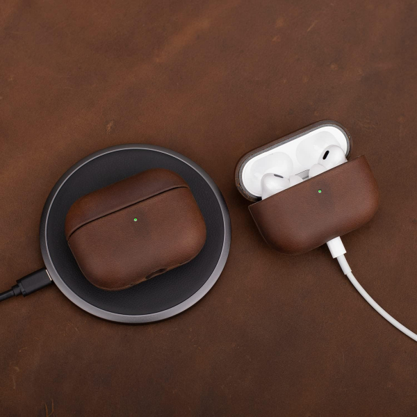 MAOGOAM Deri AirPods Pro 2.Nesil Klf-Dark Brown