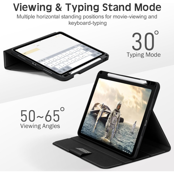 KingBlanc Deri iPad Pro M4 Klf (11 in)-Black Gray