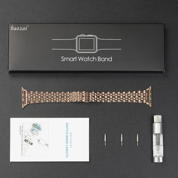 baozai Apple Watch 10 42/46mm elik Kay -Rose Gold