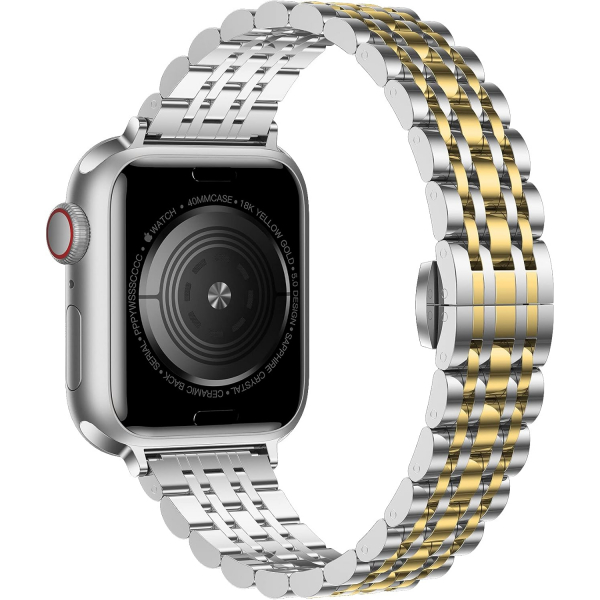 baozai Apple Watch 10 42/46mm elik Kay -Silver Gold