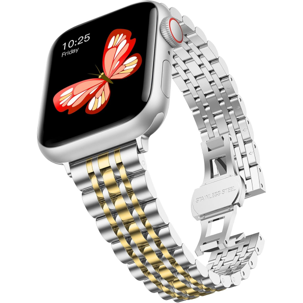 baozai Apple Watch 10 42/46mm elik Kay -Silver Gold