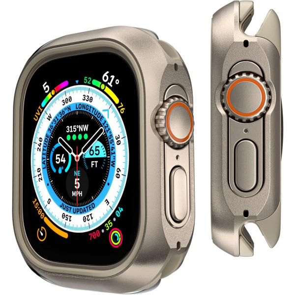 MAGEASY Apple Watch Ultra 49mm Bumper Klf-Titanium