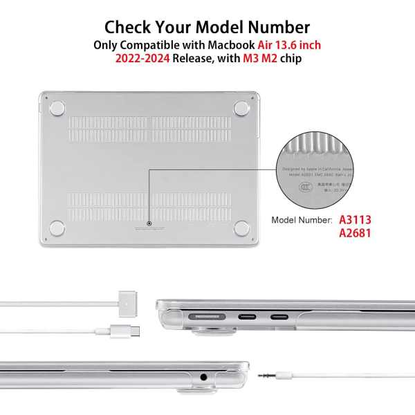 EooCoo MacBook Air M3 Glitter Klf (13 in)-Sparkly Clear