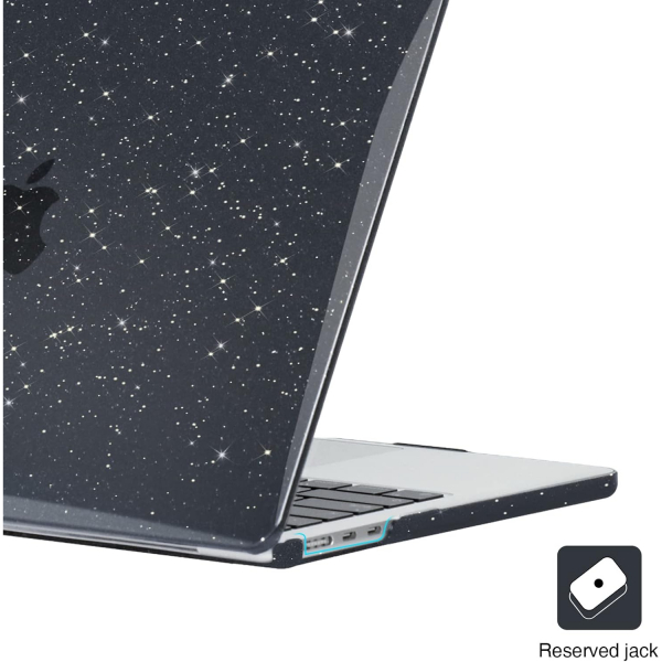 EooCoo MacBook Air M3 Glitter Klf (13 in)-Sparkly Black 