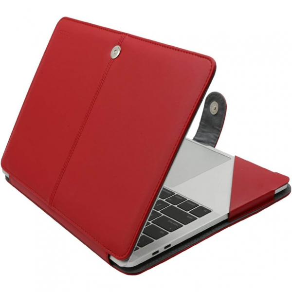 MOSISO Deri MacBook Air M3 Uyumlu Klf (13 in)-Red